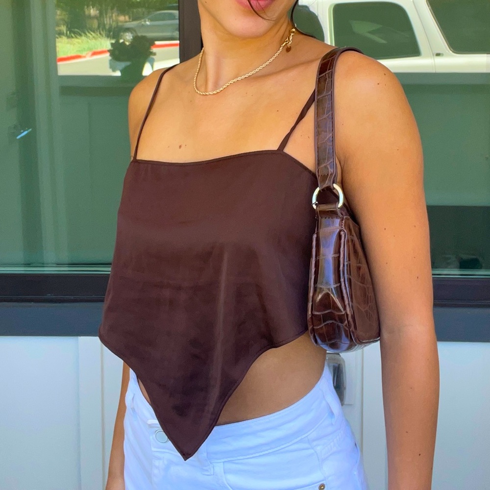 Brown bandana crop top